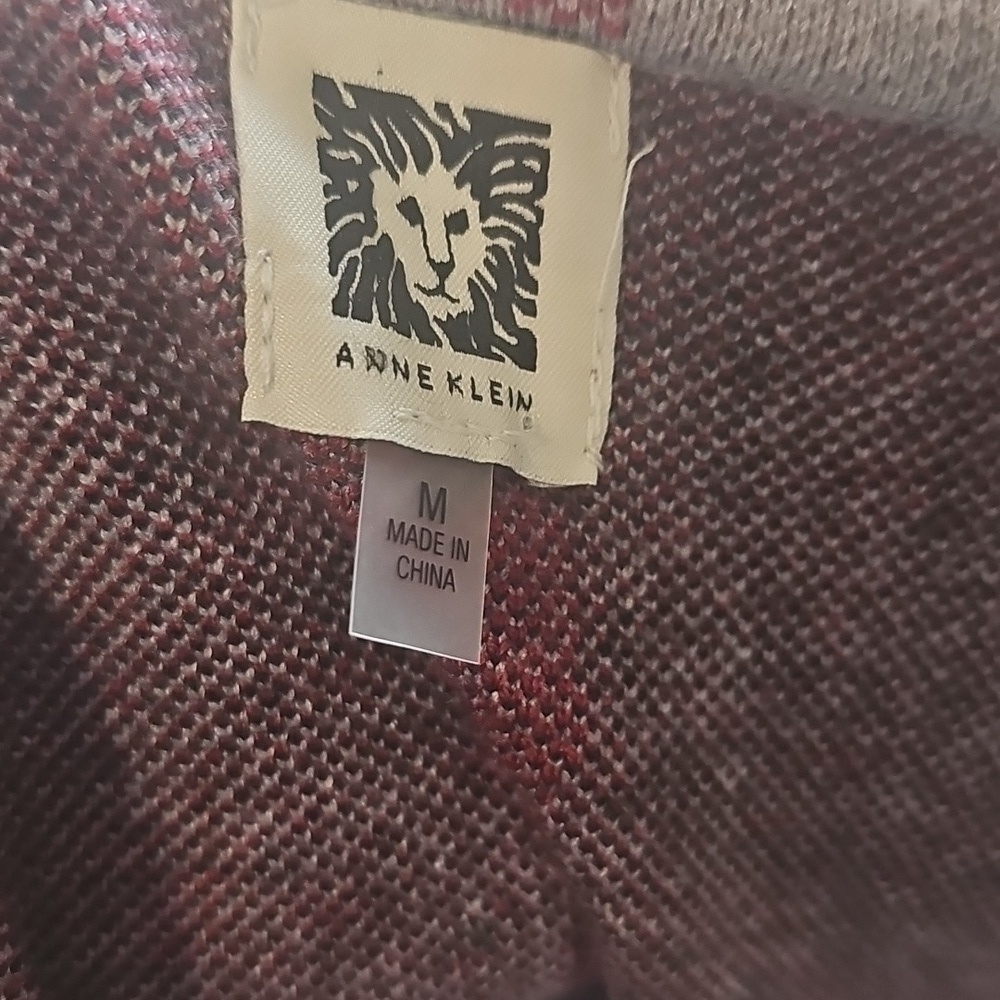 ANNE KLEIN PLAID SWEATER JACKET M - Picture 9 of 9